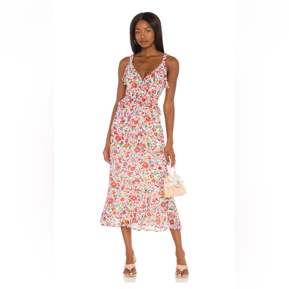 ASTR Wildflower Dress in Pink Red Floral Sz Medium NWT